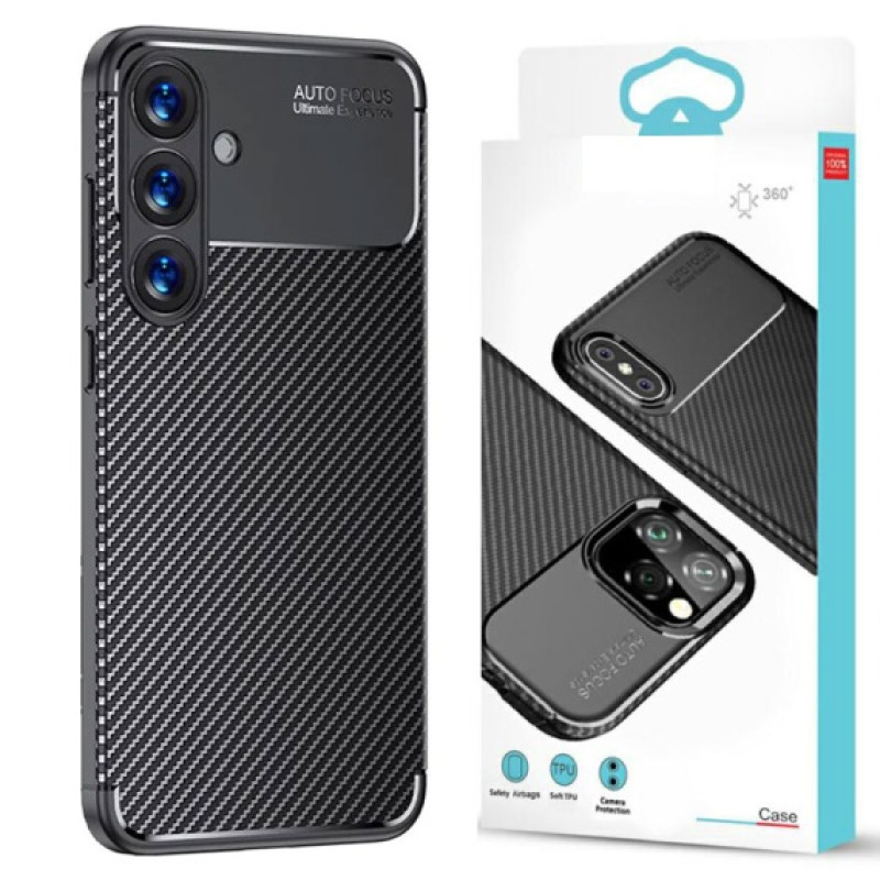 Husa AutoFocus - Samsung S24 Plus - Carbon Grain BLACK Husa AutoFocus - Samsung S24 Plus - Carbon Grain BLACK